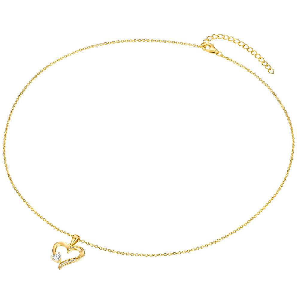 Rafaela Donata Kette Mit Anhänger Sterling Silber Gelbgold Zirkonia Weiß