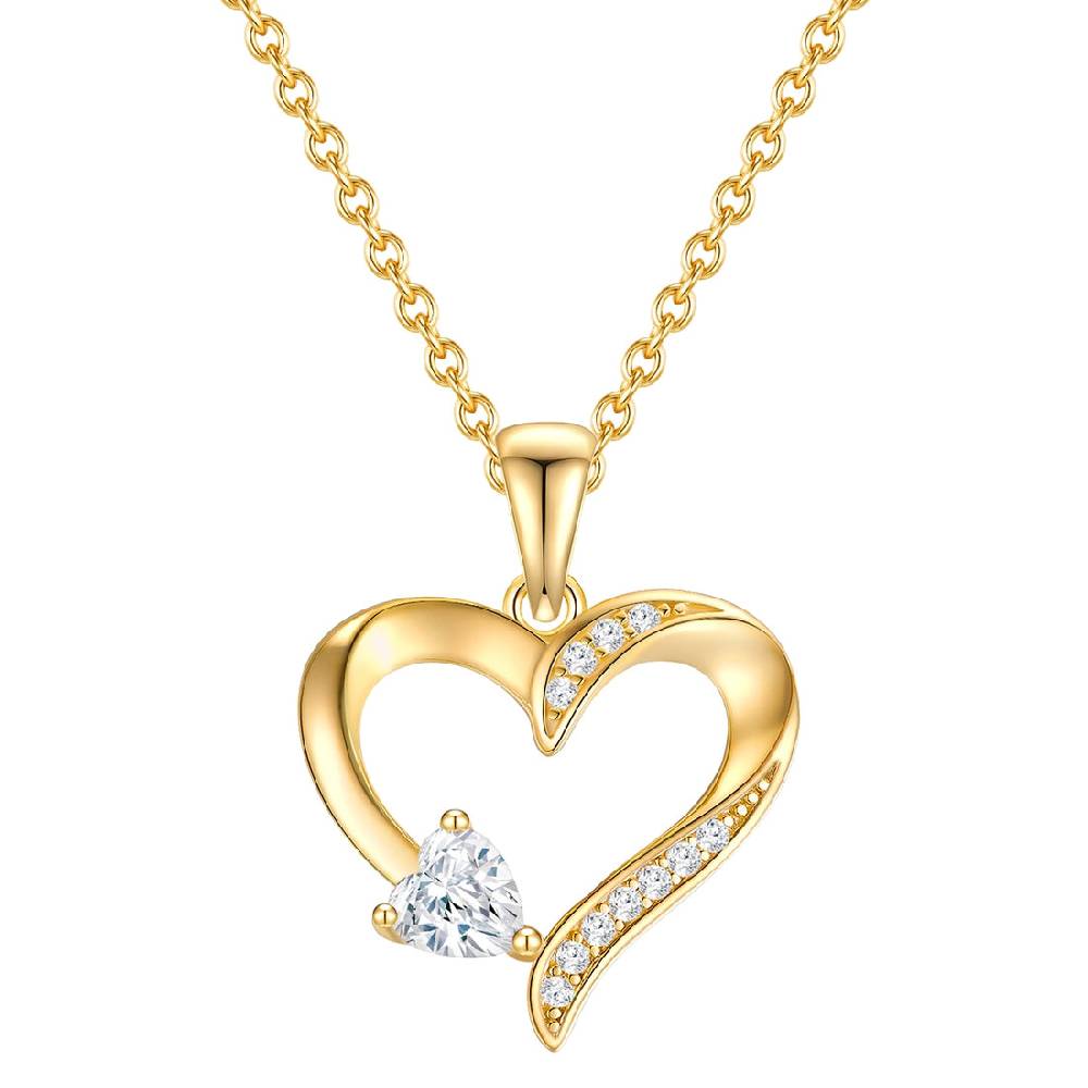 Rafaela Donata Kette mit Anhänger Sterling Silber gelbgold Zirkonia weiß