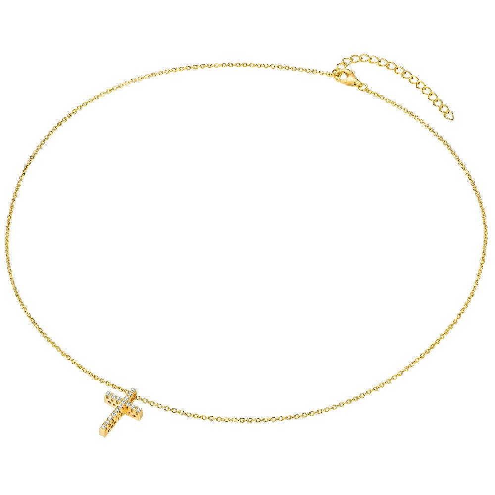 Rafaela Donata Kette Mit Anhänger Sterling Silber Gelbgold Zirkonia Weiß