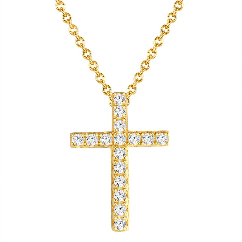 Rafaela Donata Kette mit Anhänger Sterling Silber gelbgold Zirkonia weiß