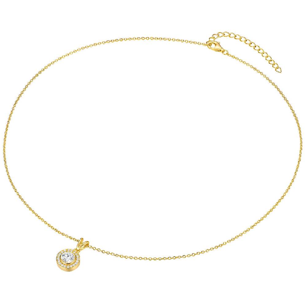 Rafaela Donata Kette Mit Anhänger Sterling Silber Gelbgold Zirkonia Weiß