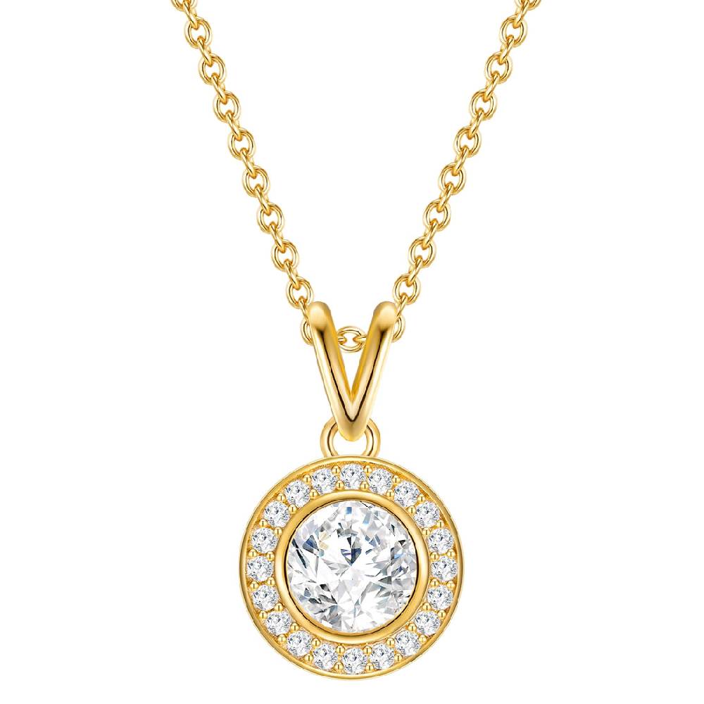 Rafaela Donata Kette mit Anhänger Sterling Silber gelbgold Zirkonia weiß