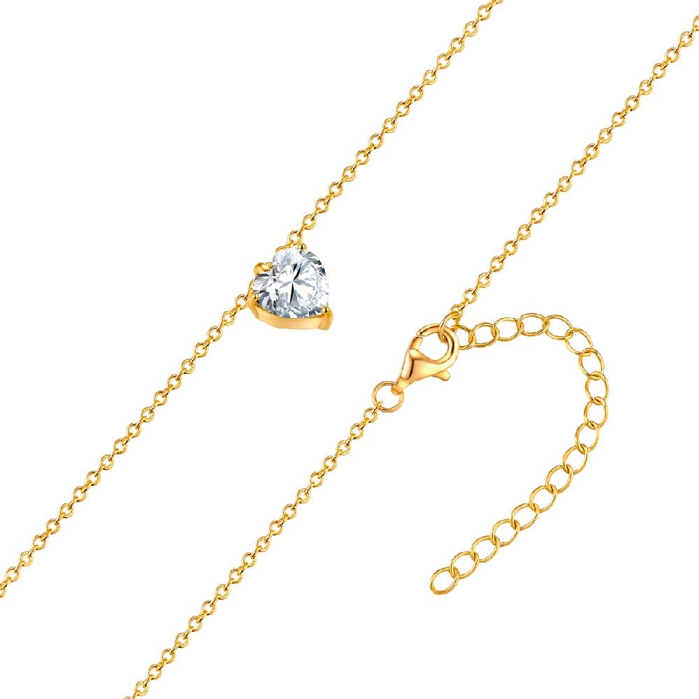 Rafaela Donata Kette Mit Anhänger Sterling Silber Gelbgold Zirkonia Weiß