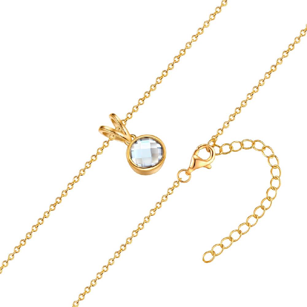 Rafaela Donata Kette Mit Anhänger Sterling Silber Gelbgold Zirkonia Weiß