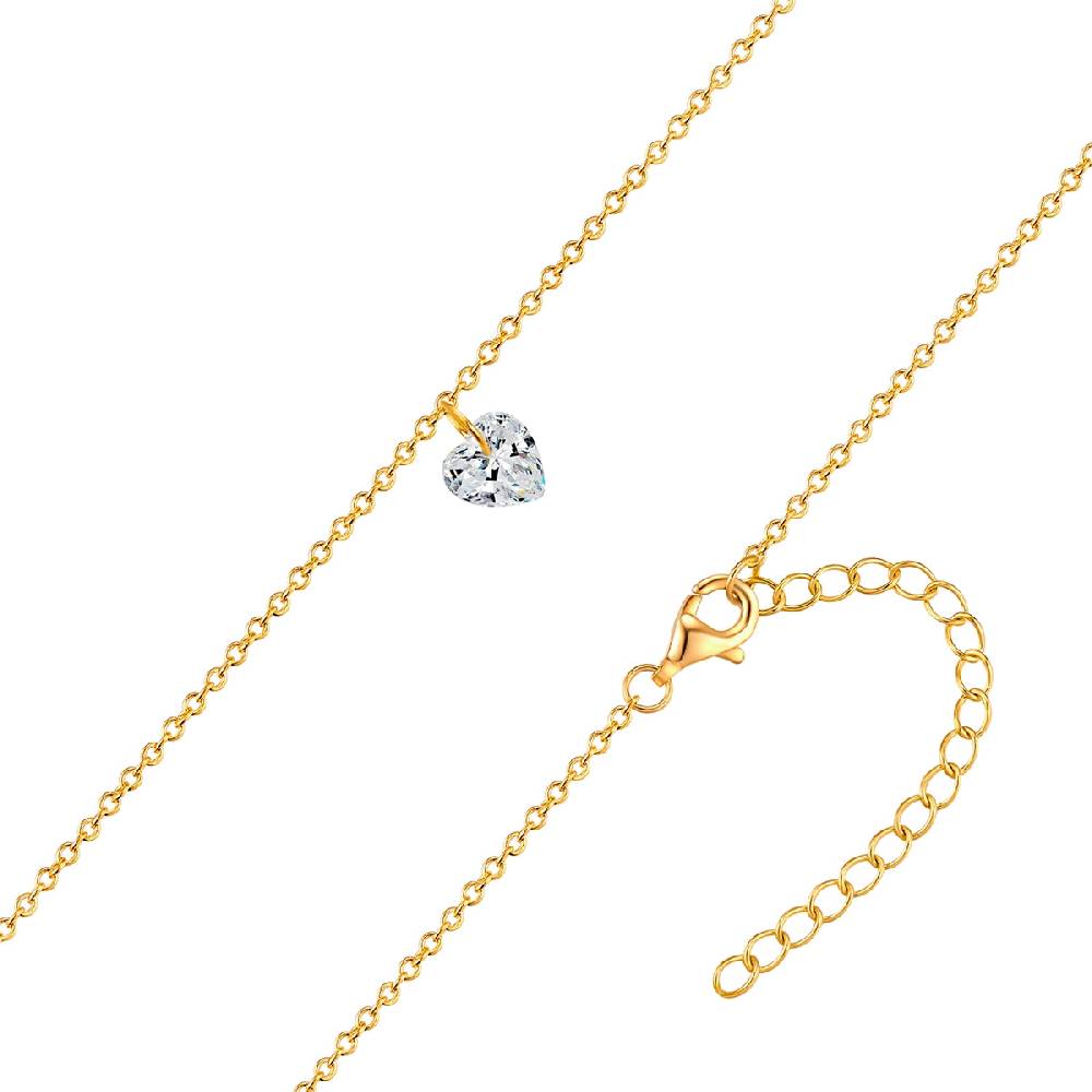 Rafaela Donata Kette Mit Anhänger Sterling Silber Gelbgold Zirkonia Weiß