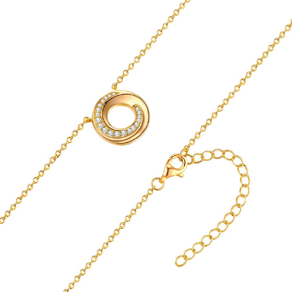 Rafaela Donata Kette Mit Anhänger Sterling Silber Gelbgold Zirkonia Weiß