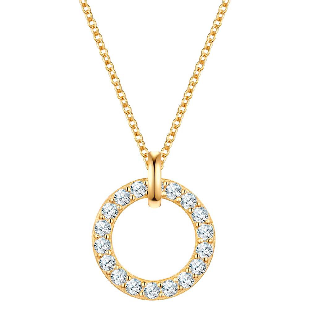 Rafaela Donata Kette mit Anhänger Sterling Silber gelbgold Zirkonia weiß