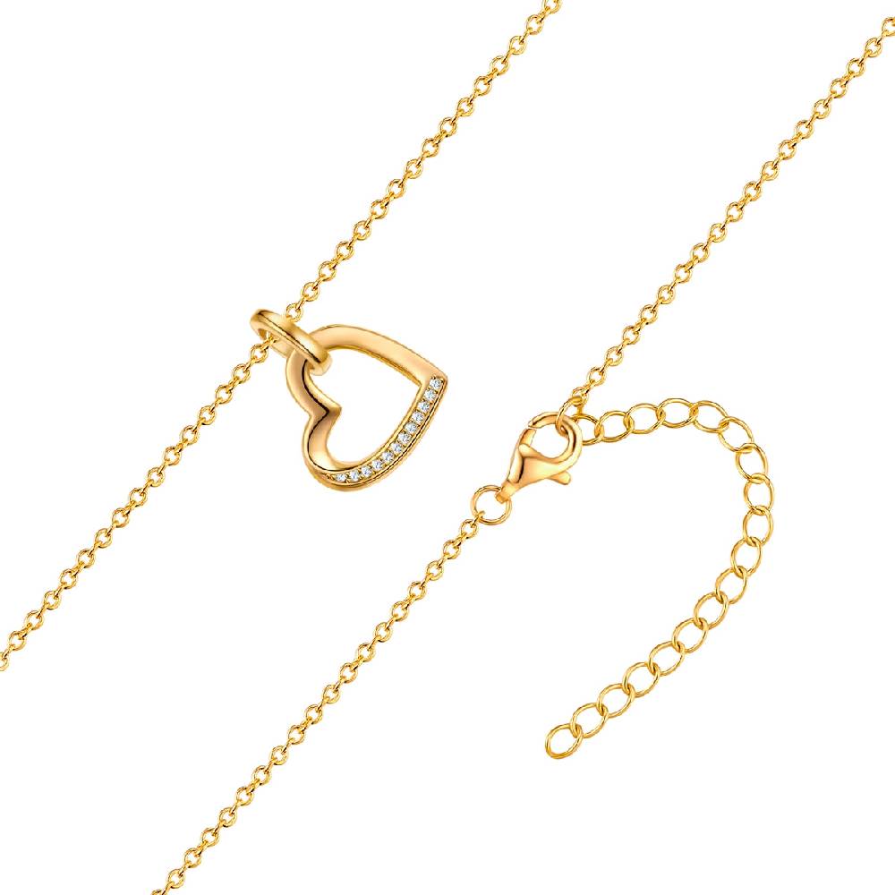 Rafaela Donata Kette Mit Anhänger Sterling Silber Gelbgold Zirkonia Weiß