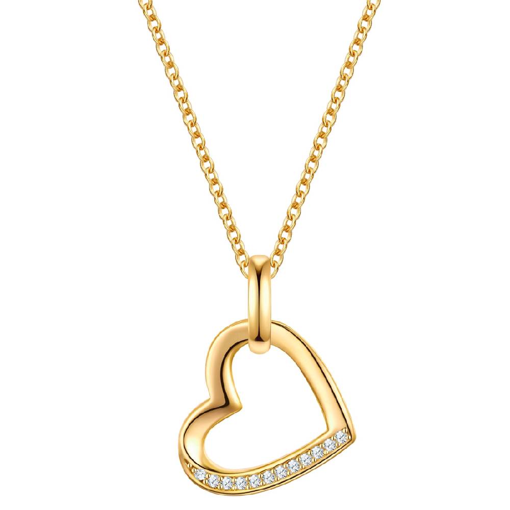 Rafaela Donata Kette mit Anhänger Sterling Silber gelbgold Zirkonia weiß