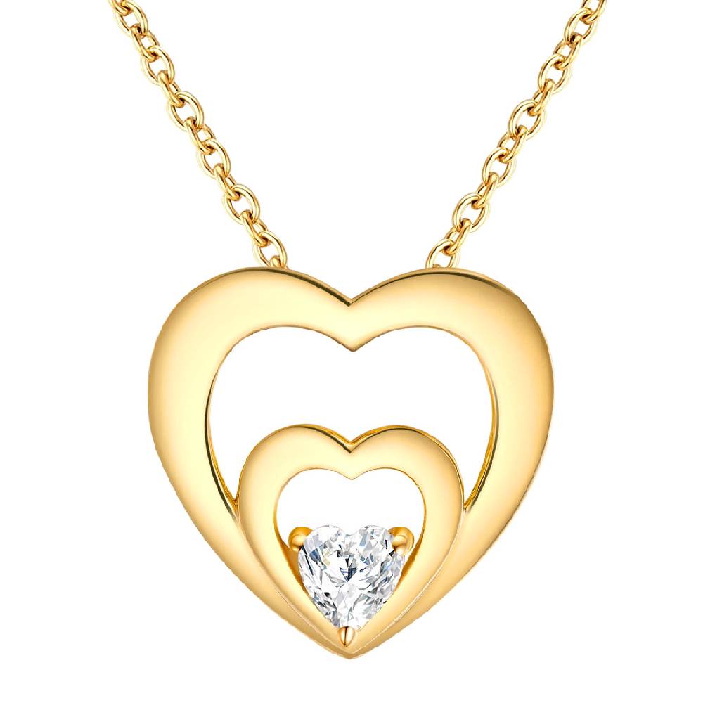 Rafaela Donata Kette mit Anhänger Sterling Silber gelbgold Zirkonia weiß