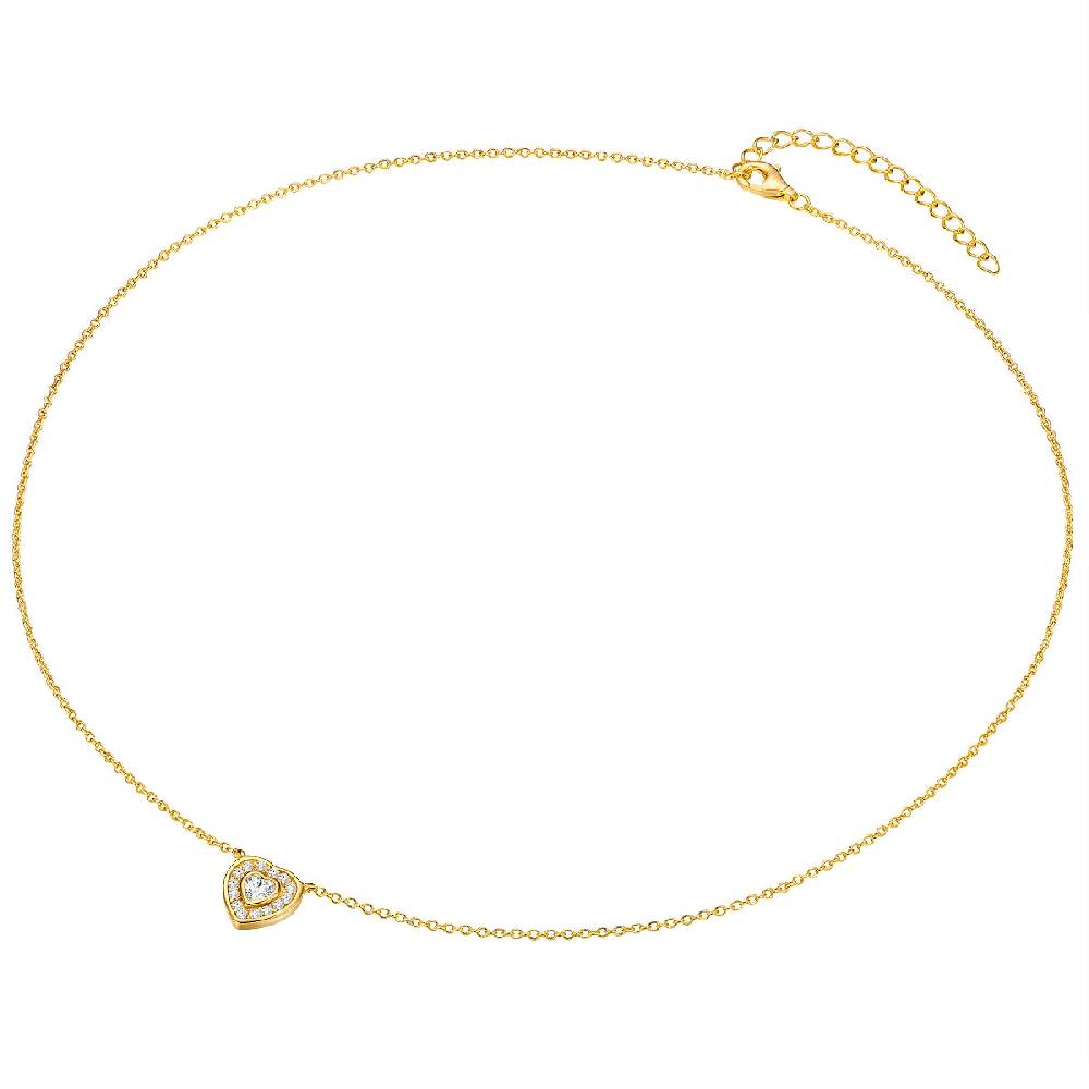 Rafaela Donata Kette Mit Anhänger Sterling Silber Gelbgold Zirkonia Weiß