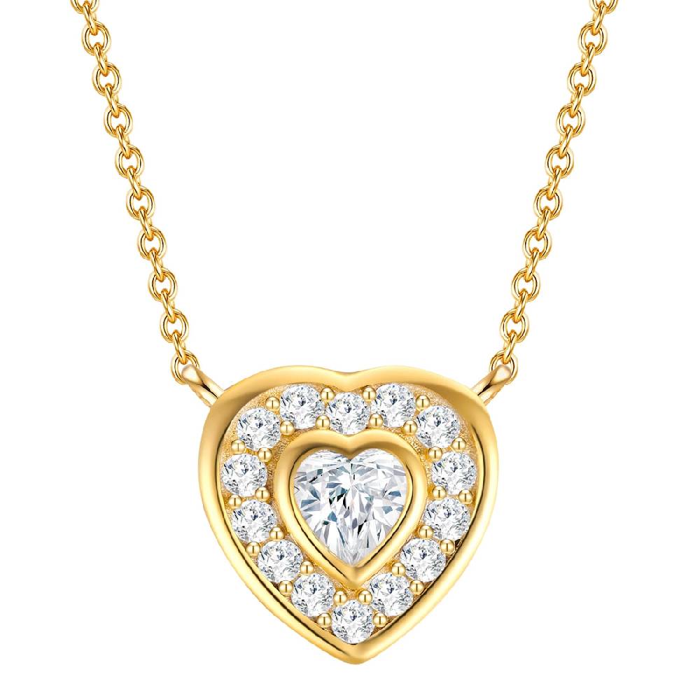 Rafaela Donata Kette mit Anhänger Sterling Silber gelbgold Zirkonia weiß