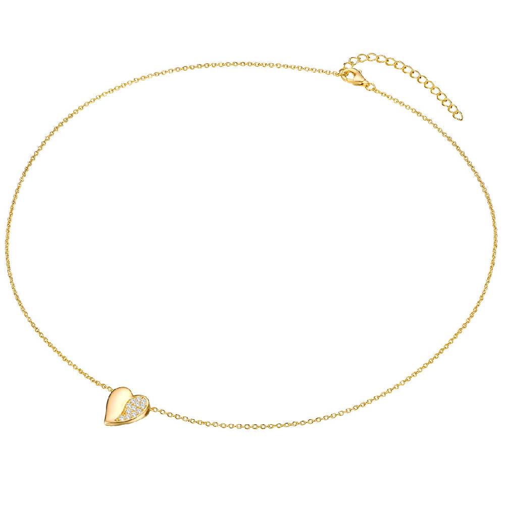 Rafaela Donata Kette Mit Anhänger Sterling Silber Gelbgold Zirkonia Weiß