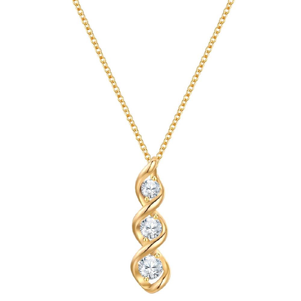 Rafaela Donata Kette mit Anhänger Sterling Silber gelbgold Zirkonia weiß