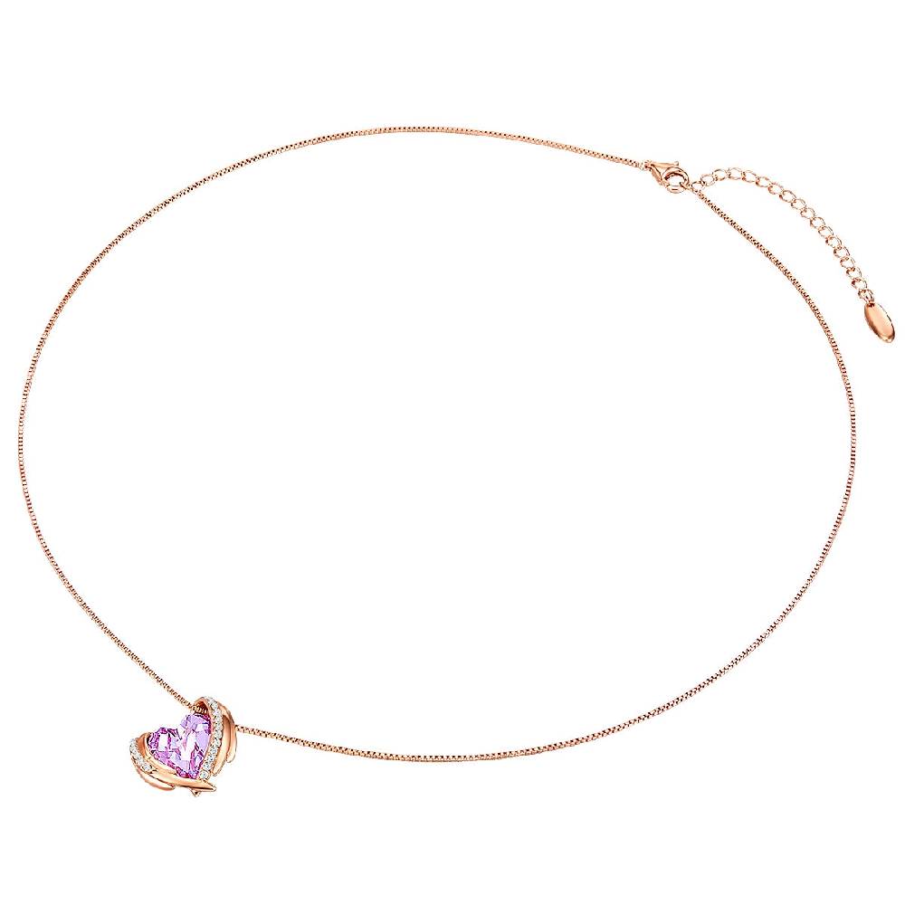 Rafaela Donata Kette Mit Anhänger Sterling Silber Roségold Verziert Mit Kristallen Von Swarovski® Violet Weiß