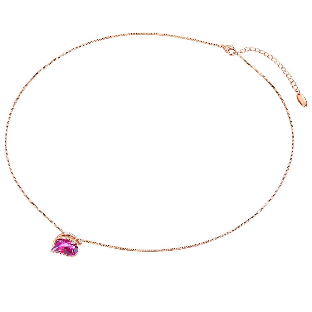 Rafaela Donata Kette Mit Anhänger Sterling Silber Roségold Verziert Mit Kristallen Von Swarovski® Amethyst Weiß