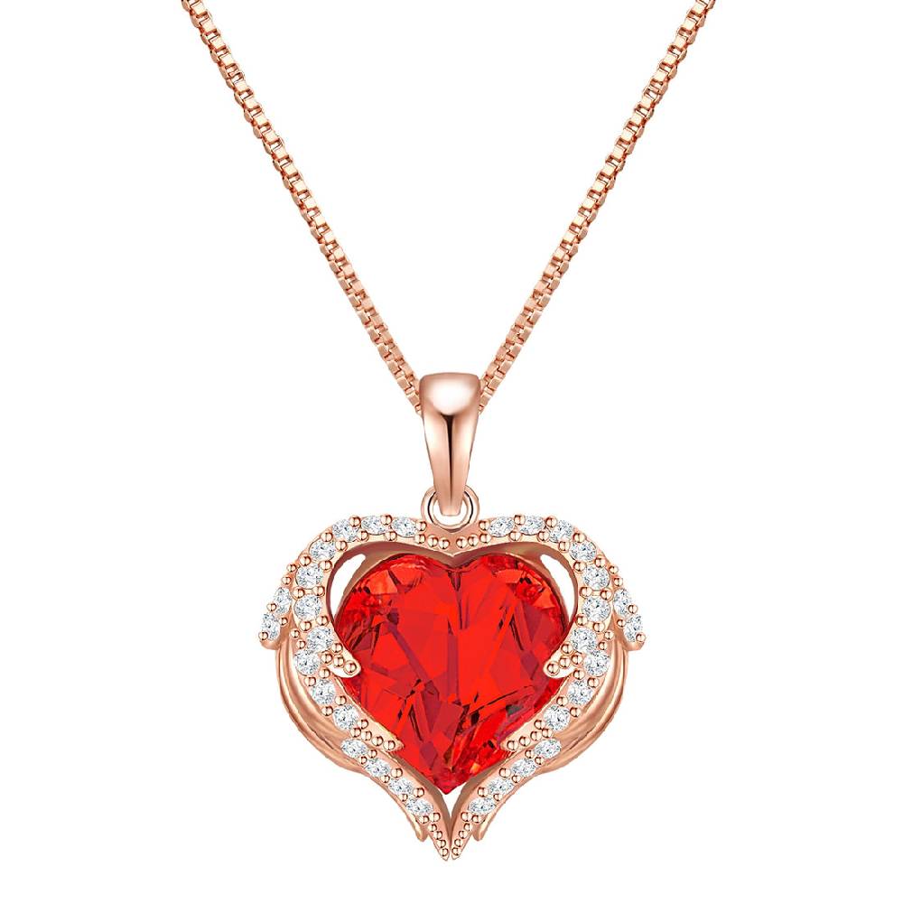 Rafaela Donata Kette mit Anhänger Sterling Silber roségold verziert mit Kristallen von Swarovski® heller Siam weiß