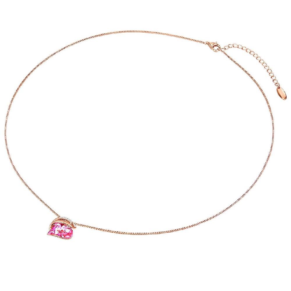 Rafaela Donata Kette Mit Anhänger Sterling Silber Roségold Verziert Mit Kristallen Von Swarovski® Rosa Weiß