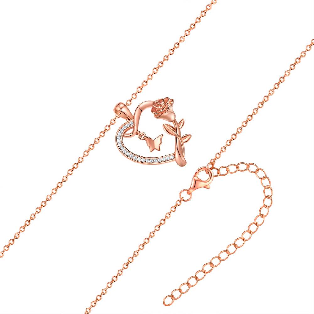 Rafaela Donata Kette Mit Anhänger Sterling Silber Roségold Zirkonia Weiß