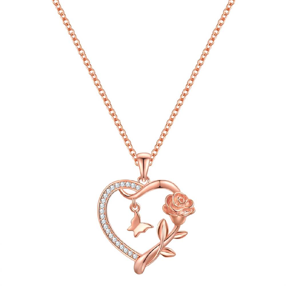 Rafaela Donata Kette mit Anhänger Sterling Silber roségold Zirkonia weiß