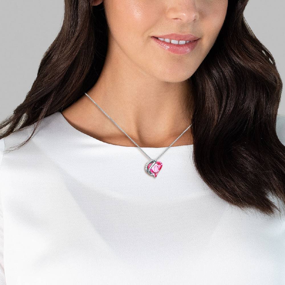 Rafaela Donata Kette Mit Anhänger Sterling Silber Verziert Mit Kristallen Von Swarovski® Rosa Weiß