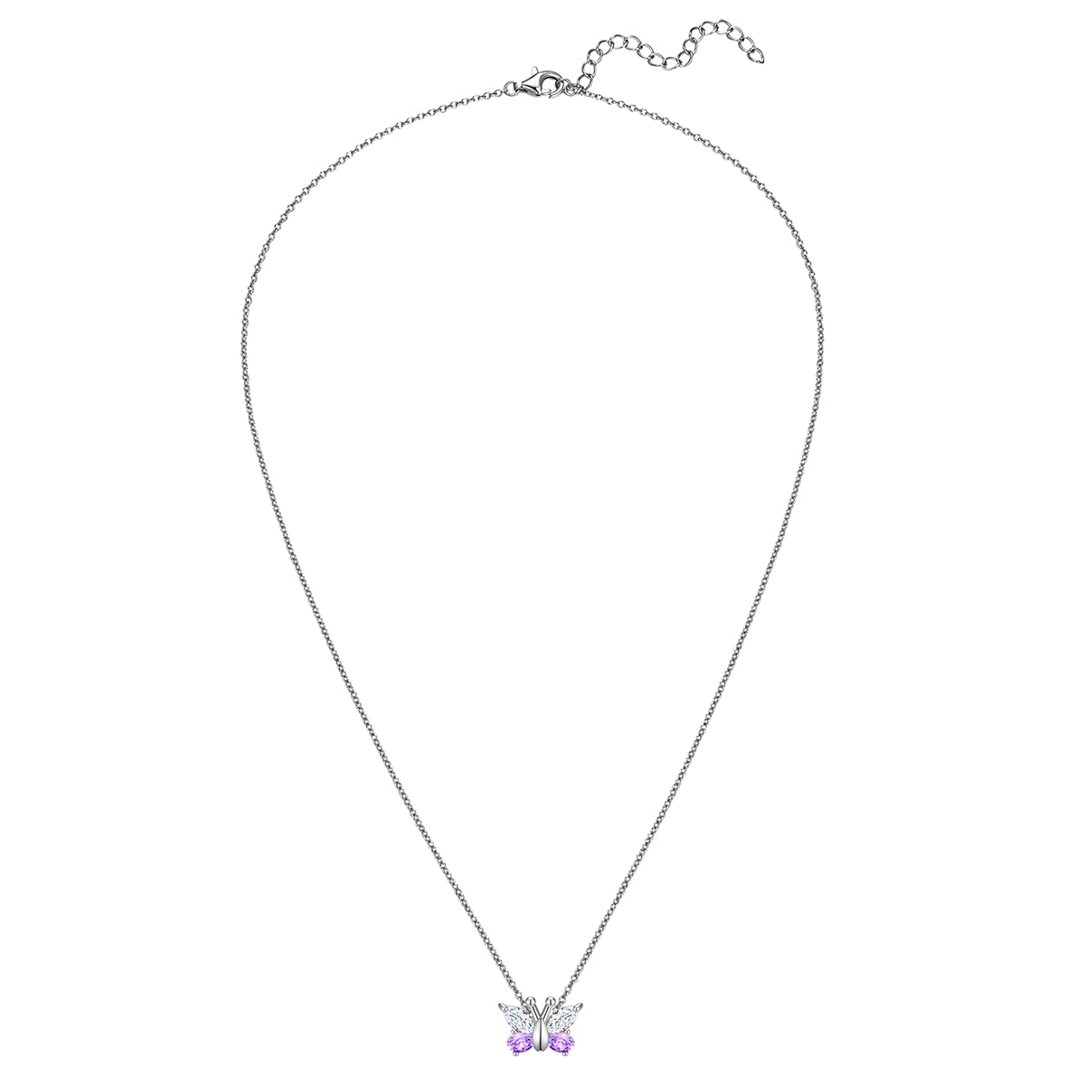 Rafaela Donata Kette Mit Anhänger Sterling Silber Zirkonia Weiß Violett