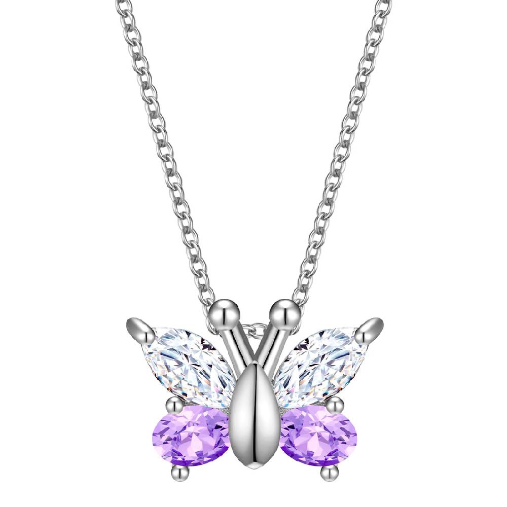 Rafaela Donata Kette mit Anhänger Sterling Silber Zirkonia weiß violett
