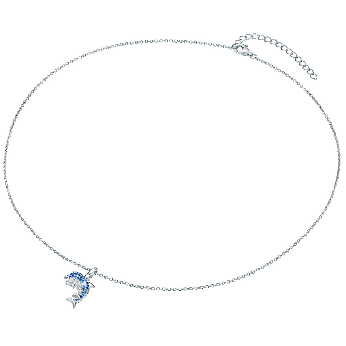 Rafaela Donata Kette Mit Anhänger Sterling Silber Zirkonia Weiß Blau