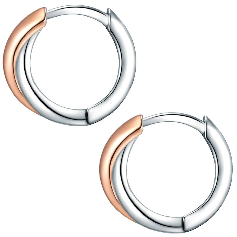 Rafaela Donata Klappcreolen Sterling Silber Bi-Color