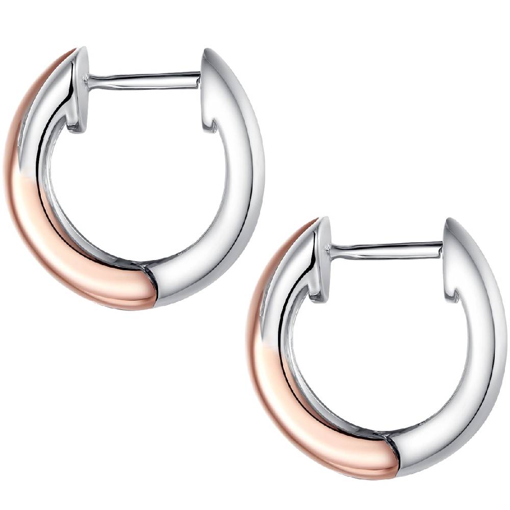 Rafaela Donata Klappcreolen Sterling Silber Bi-Color Diamant Weiß