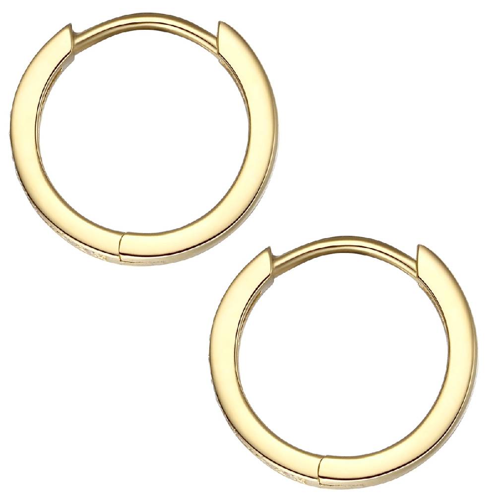 Rafaela Donata Klappcreolen Sterling Silber Gelbgold Zirkonia Weiß