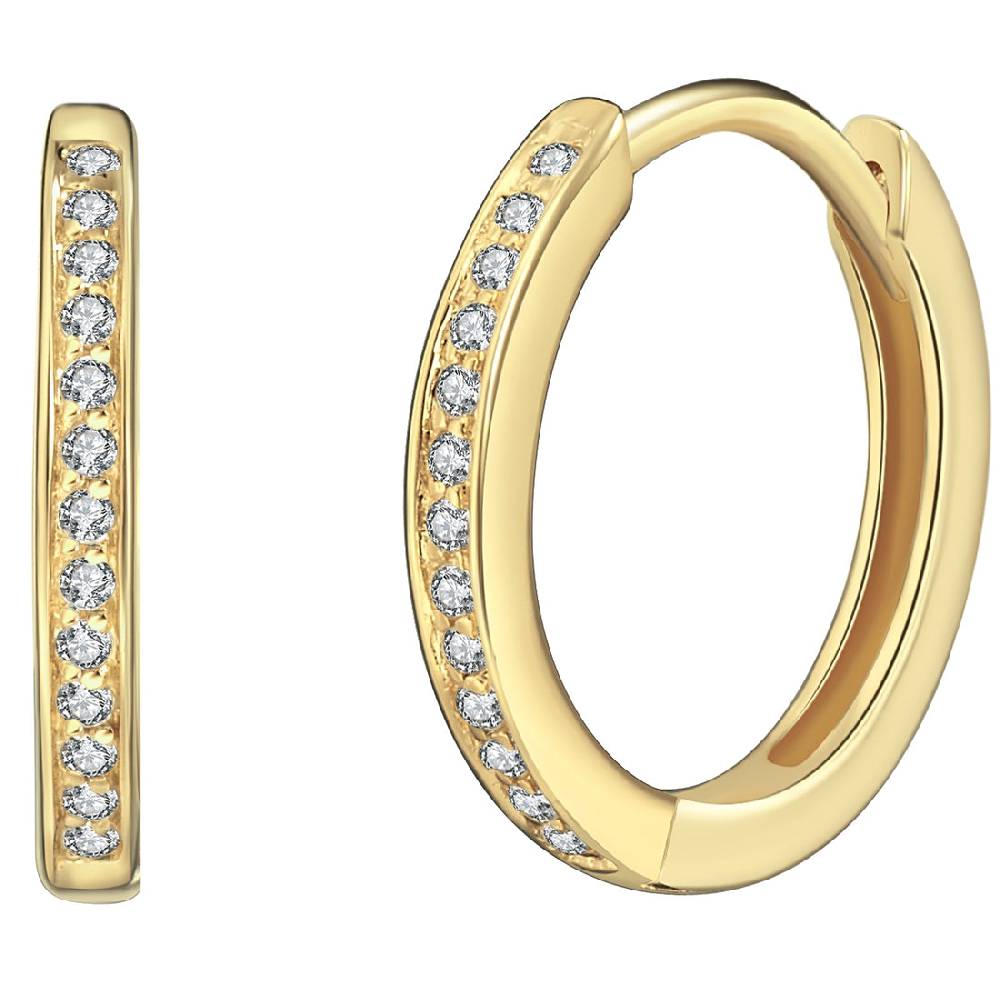 Rafaela Donata Klappcreolen Sterling Silber gelbgold Zirkonia weiß