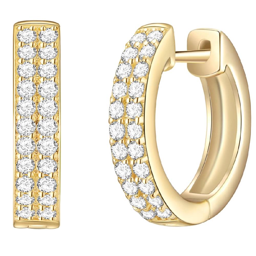 Rafaela Donata Klappcreolen Sterling Silber gelbgold Zirkonia weiß Rafaela Donata Klappcreolen Sterling Silber gelbgold Zirkonia weiß