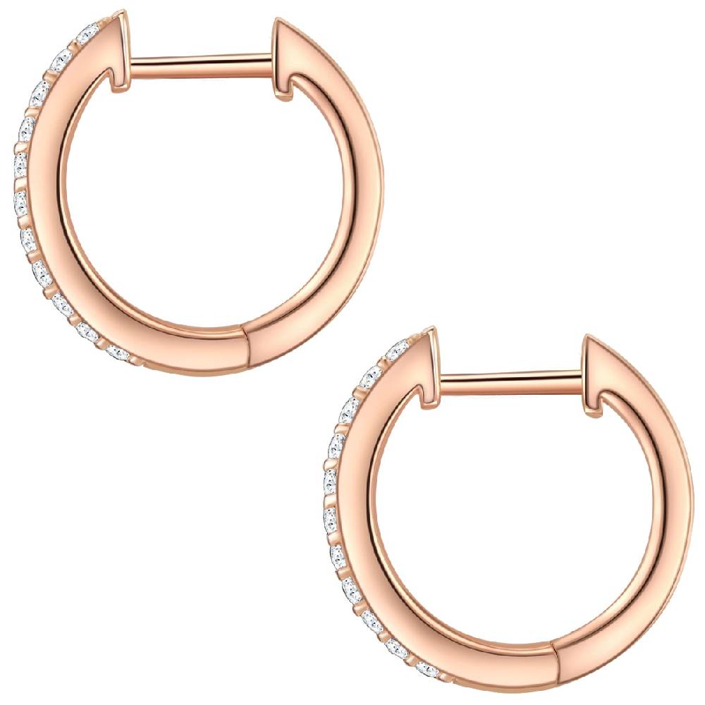 Rafaela Donata Klappcreolen Sterling Silber Roségold Zirkonia Weiß