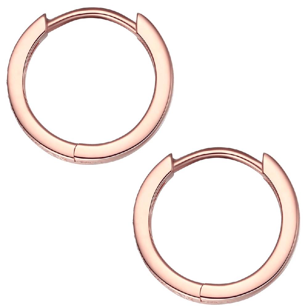 Rafaela Donata Klappcreolen Sterling Silber Roségold Zirkonia Weiß