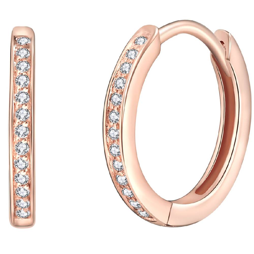 Rafaela Donata Klappcreolen Sterling Silber roségold Zirkonia weiß