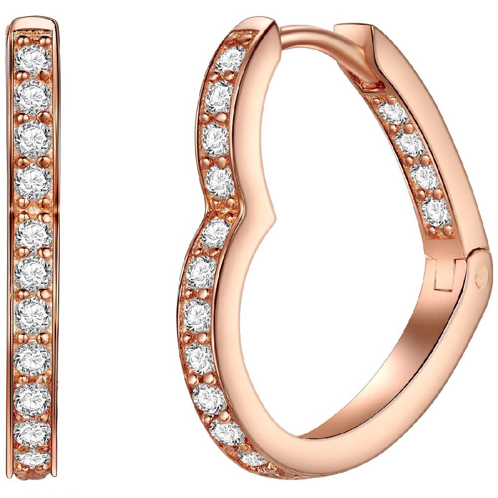 Rafaela Donata Klappcreolen Sterling Silber roségold Zirkonia weiß