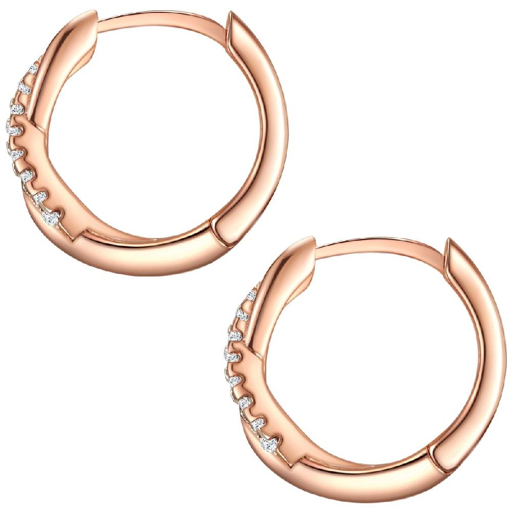 Rafaela Donata Klappcreolen Sterling Silber Roségold Zirkonia Weiß