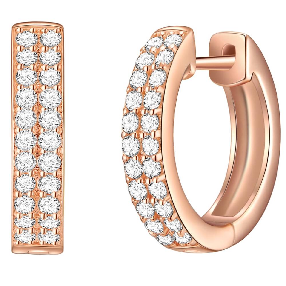 Rafaela Donata Klappcreolen Sterling Silber roségold Zirkonia weiß