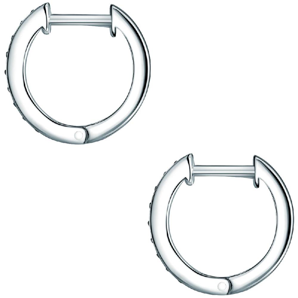 Rafaela Donata Klappcreolen Sterling Silber Zirkonia Schwarz