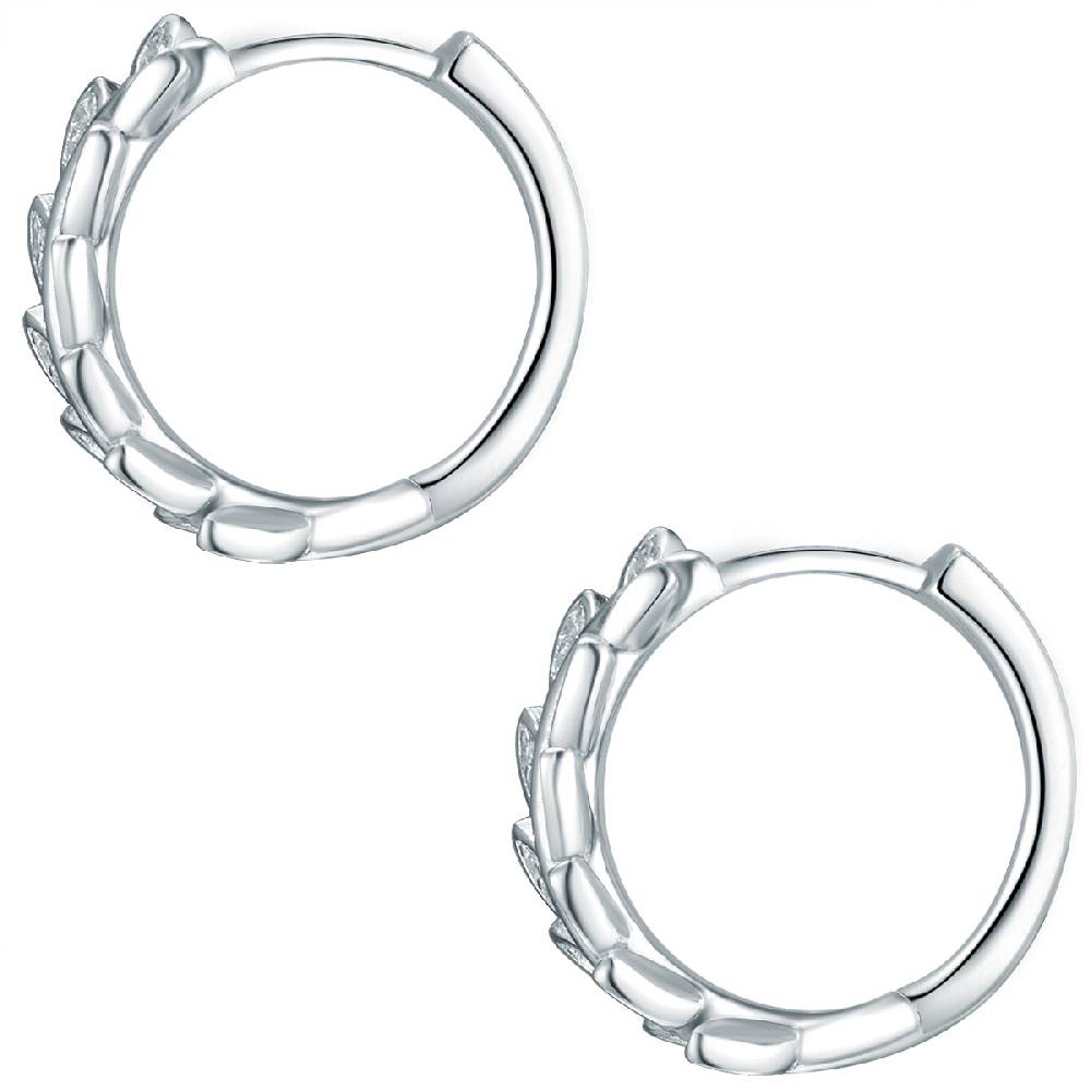 Rafaela Donata Klappcreolen Sterling Silber Zirkonia Weiß