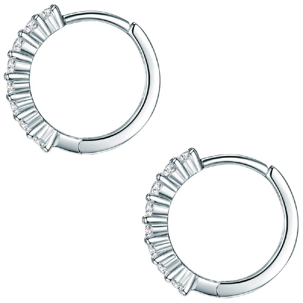 Rafaela Donata Klappcreolen Sterling Silber Zirkonia Weiß