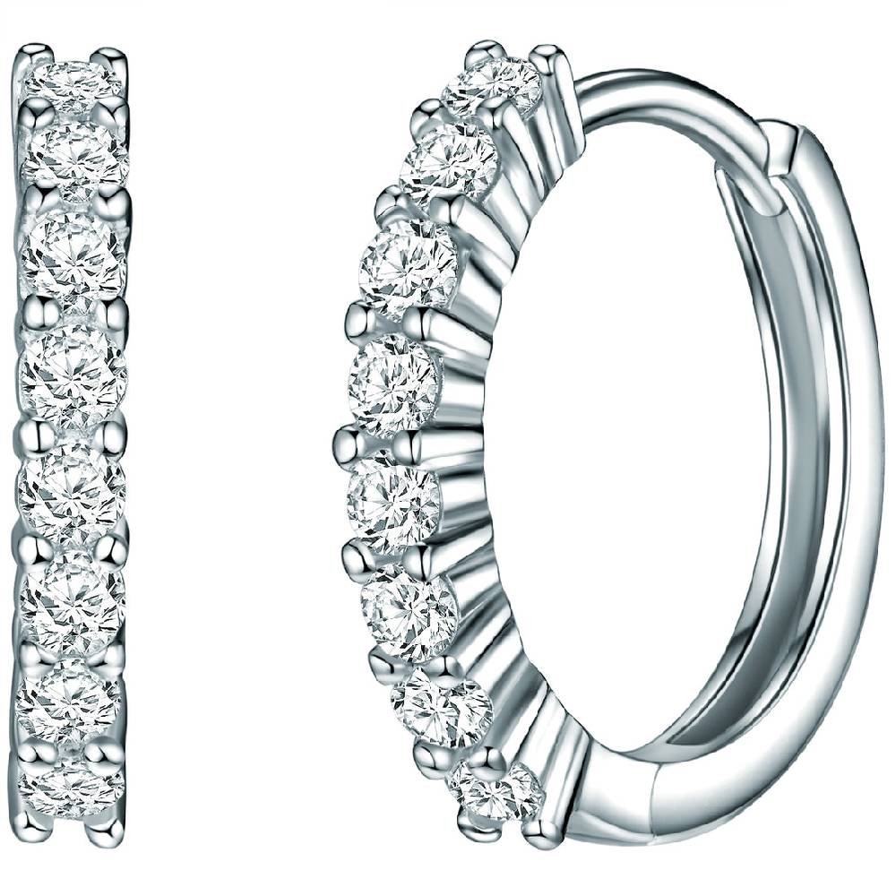 Rafaela Donata Klappcreolen Sterling Silber Zirkonia weiß