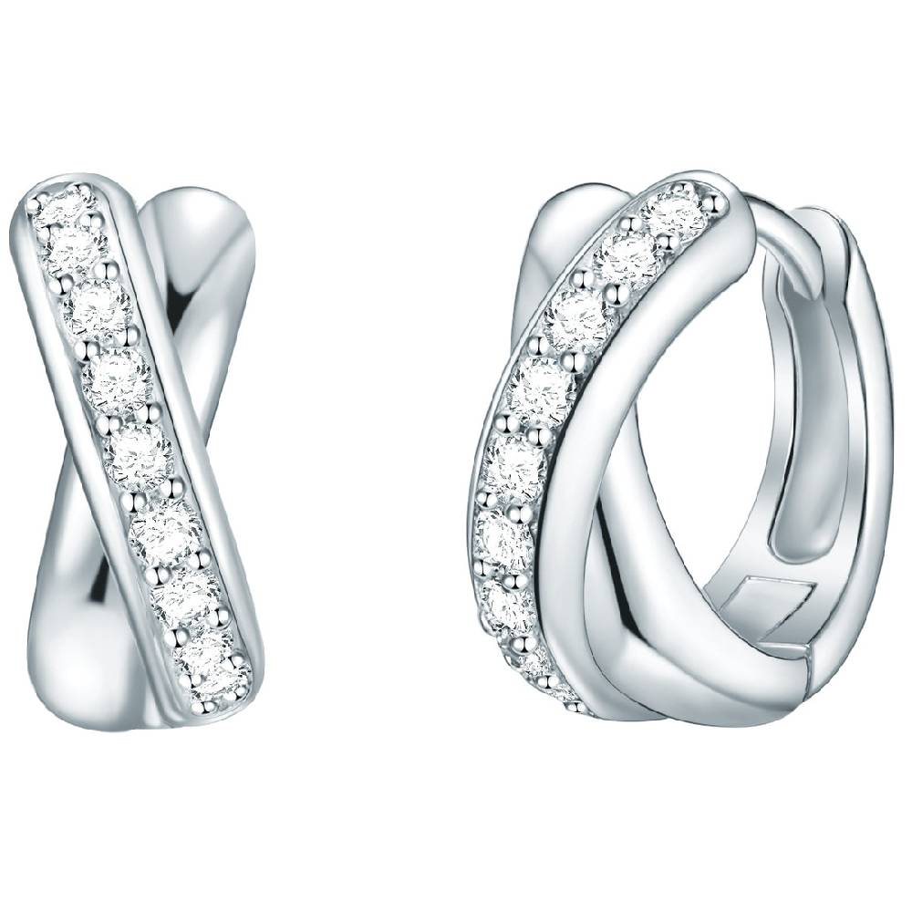 Rafaela Donata Klappcreolen Sterling Silber Zirkonia weiß