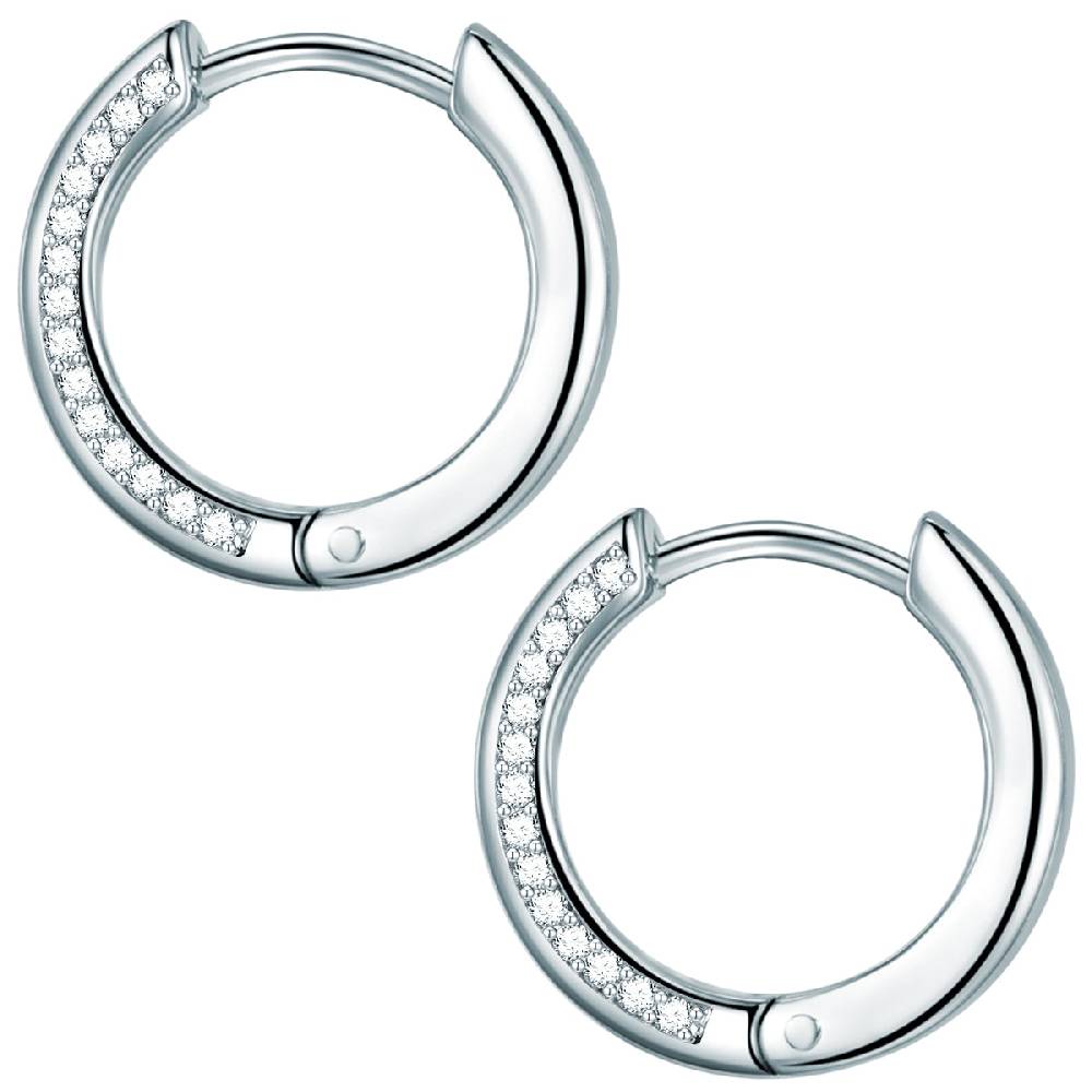 Rafaela Donata Klappcreolen Sterling Silber Zirkonia Weiß