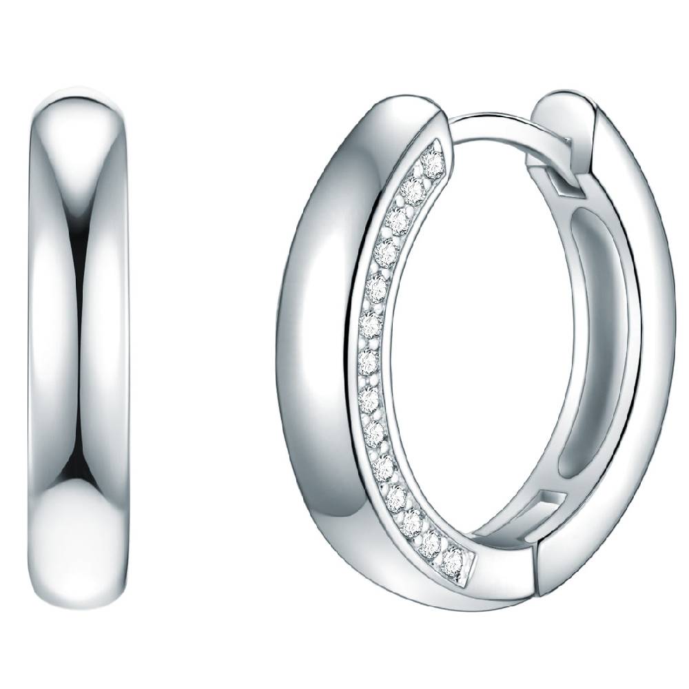 Rafaela Donata Klappcreolen Sterling Silber Zirkonia weiß