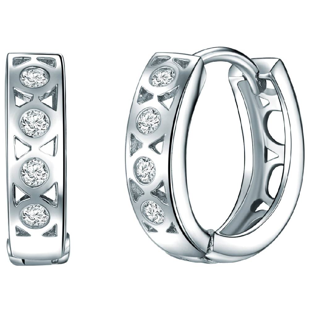 Rafaela Donata Klappcreolen Sterling Silber Zirkonia weiß