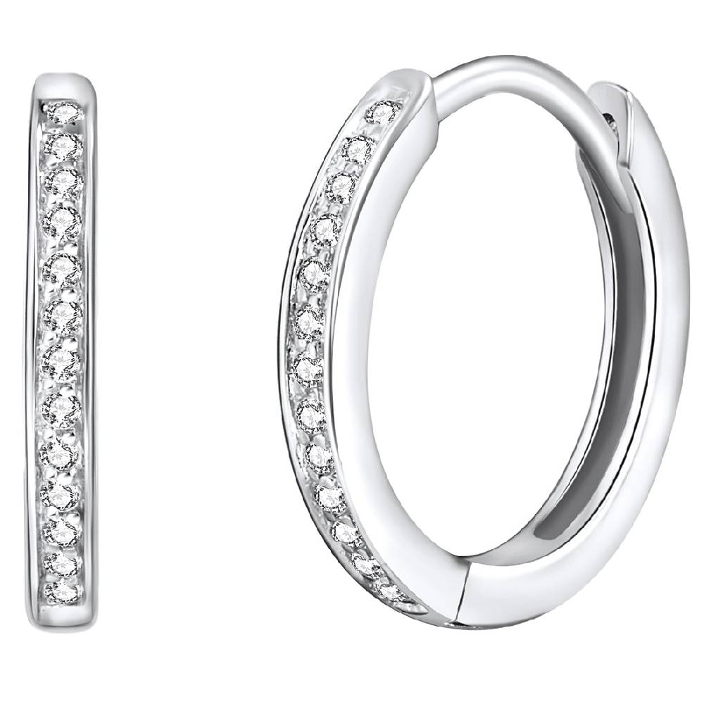 Rafaela Donata Klappcreolen Sterling Silber Zirkonia weiß