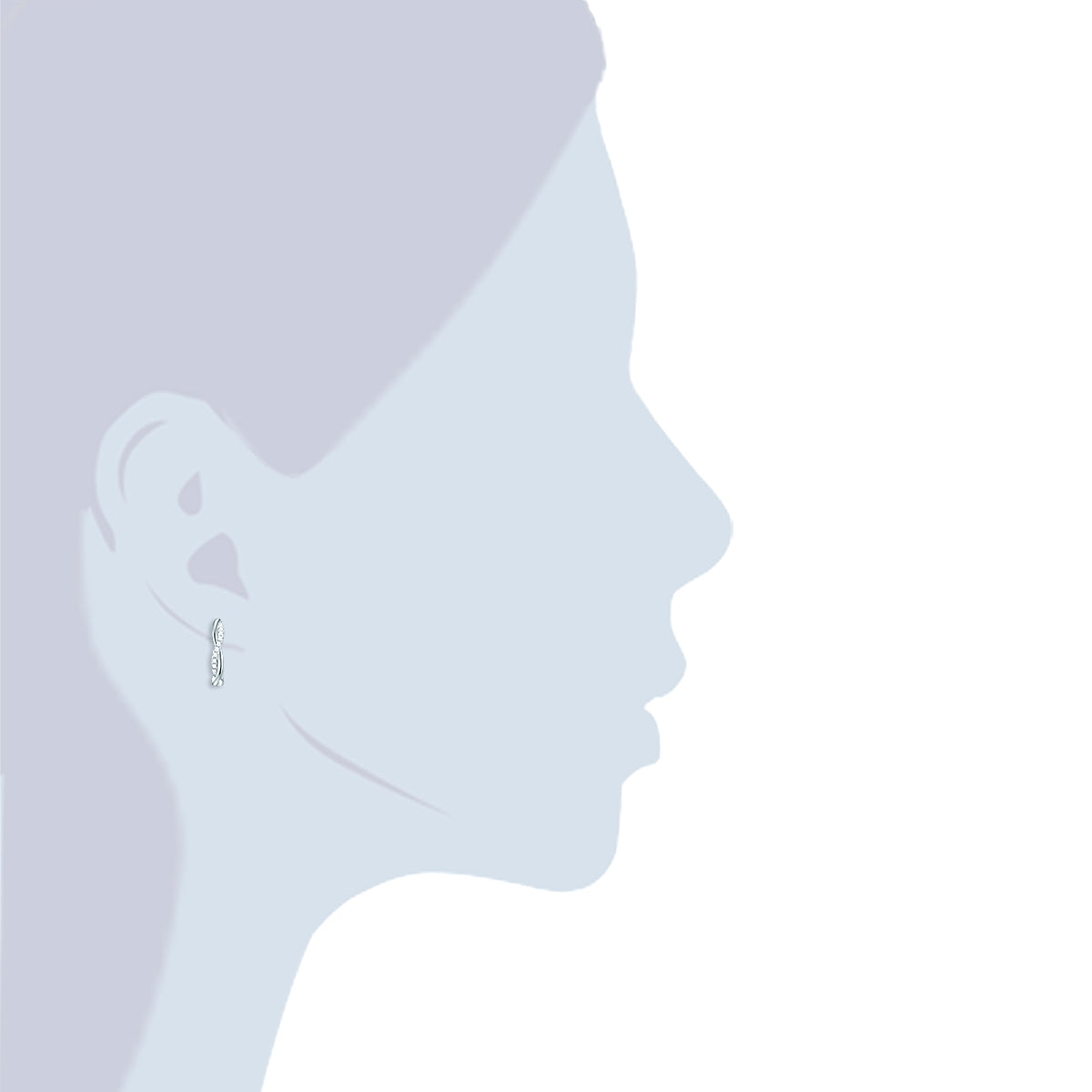 Rafaela Donata Klappcreolen Sterling Silber Zirkonia Weiß