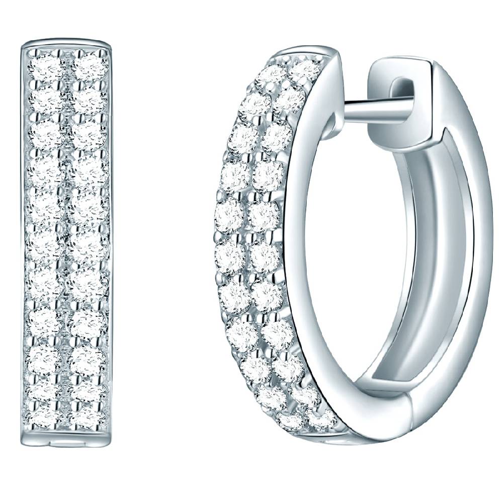 Rafaela Donata Klappcreolen Sterling Silber Zirkonia weiß